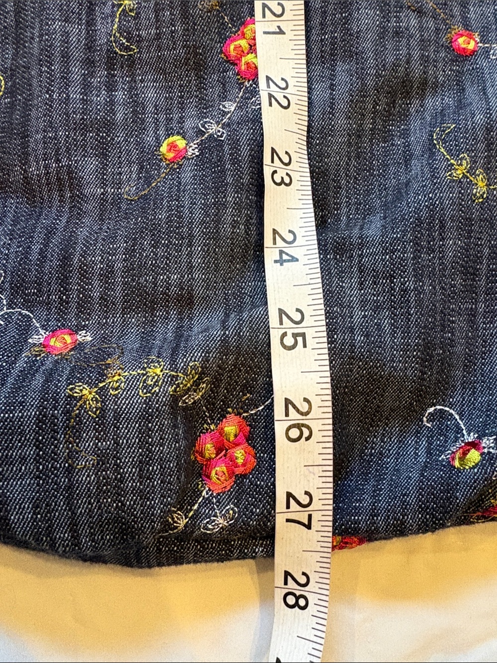 Upcycle Embroidered  Floral Denim  Sling Bag - Picture 4 of 6